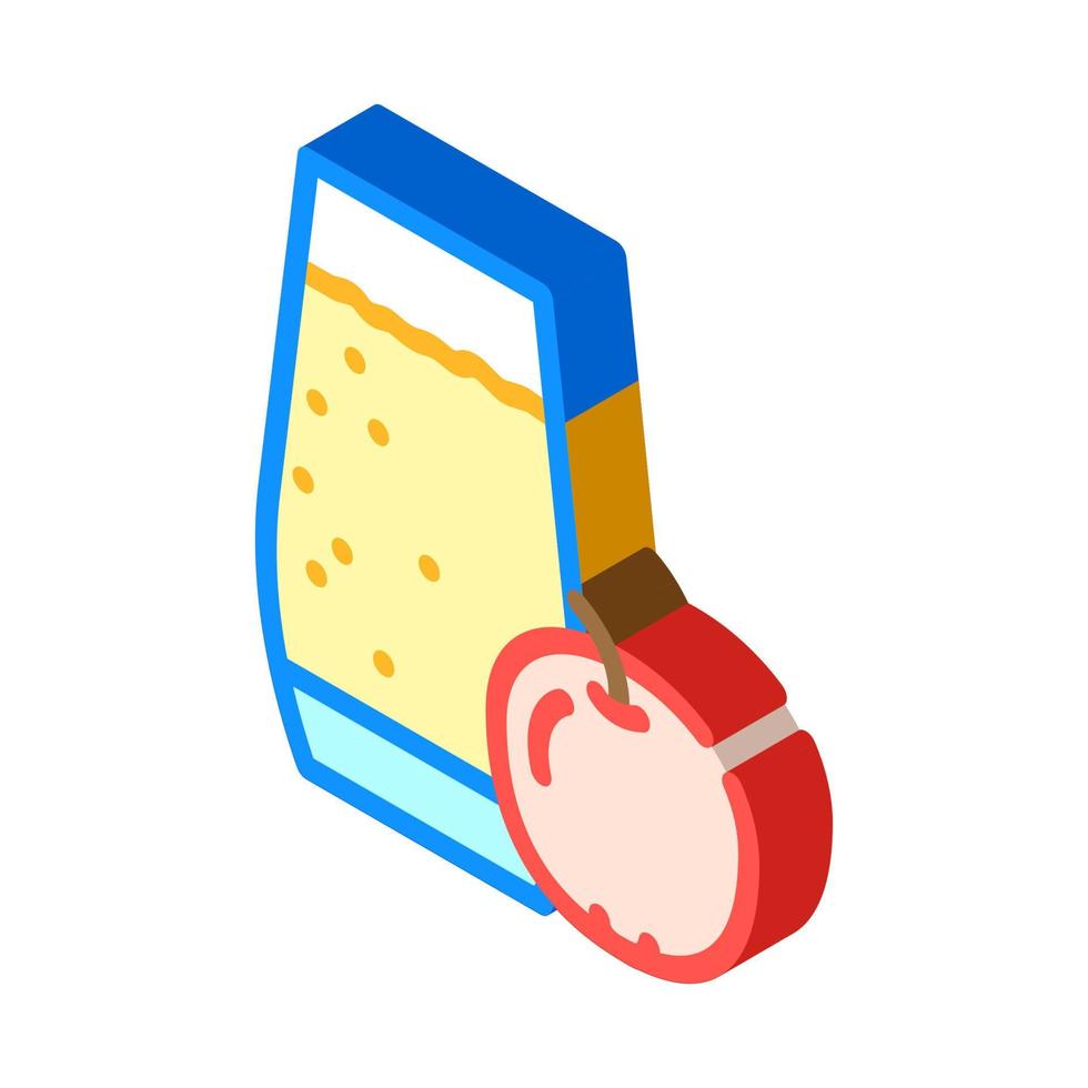 apple juice smoothie drink isometric icon vector illustration