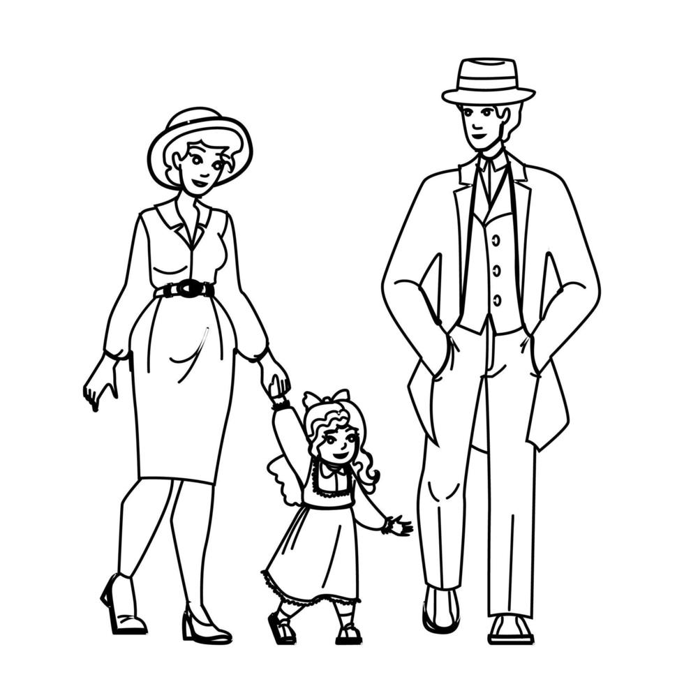 family vintage vector