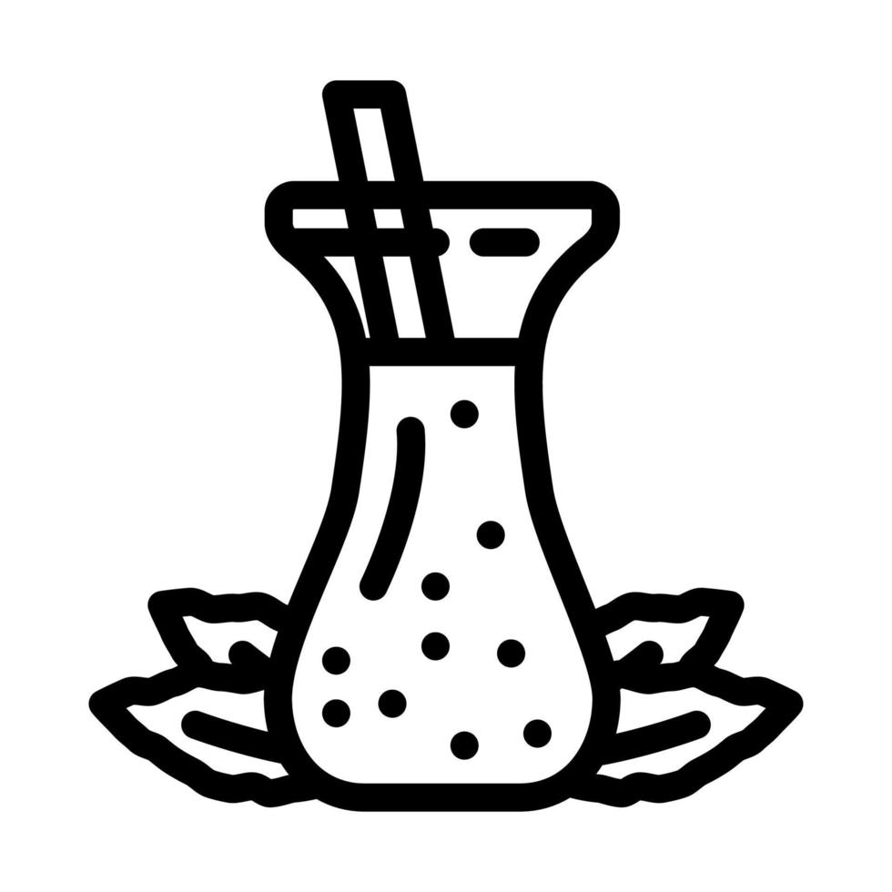 spinach smoothie drink line icon vector illustration