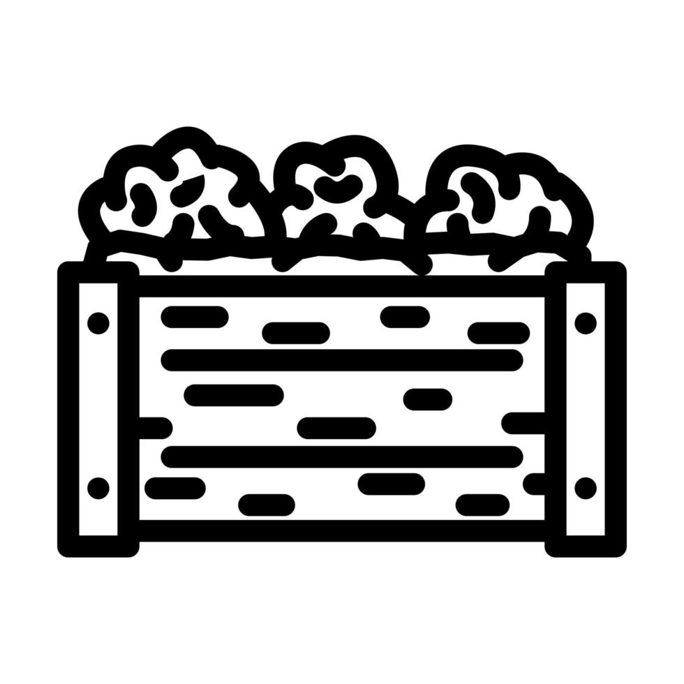 garden bed tool line icon vector illustration