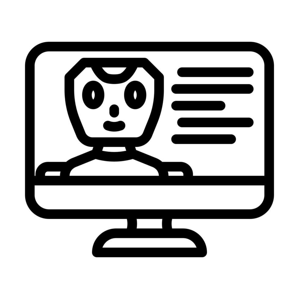 virtual chat bot line icon vector illustration