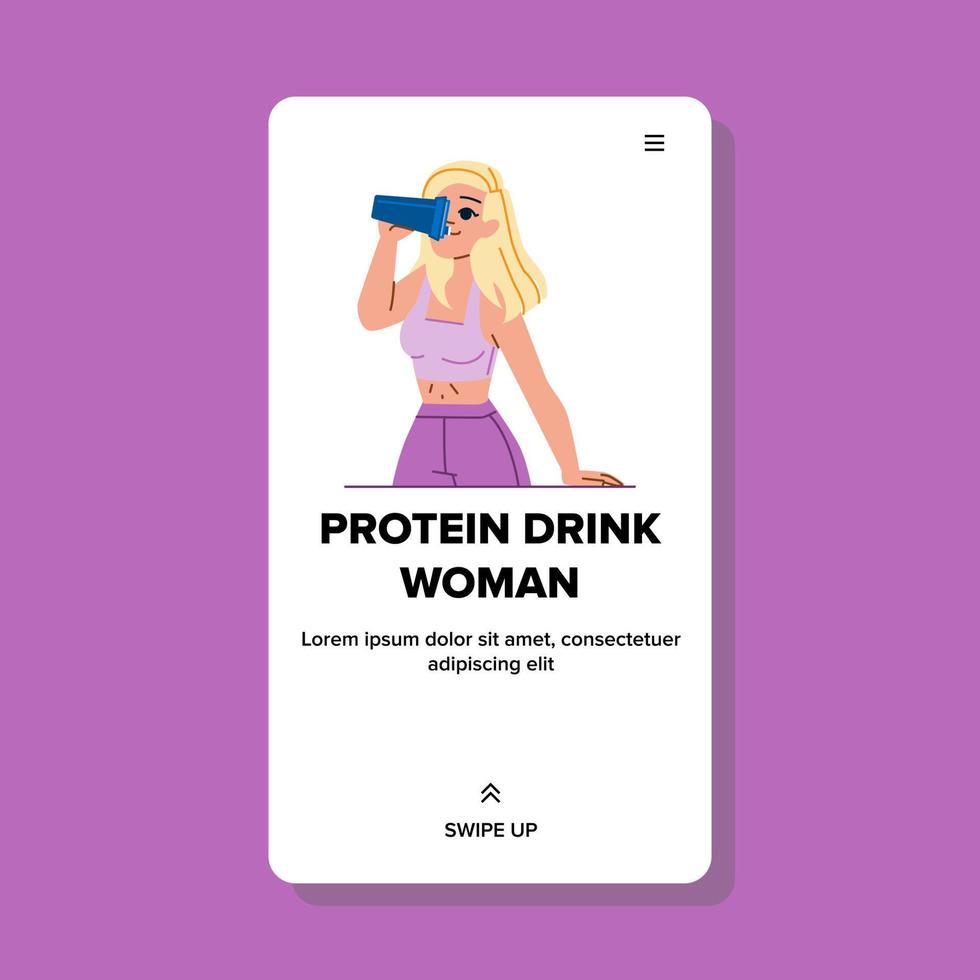 proteína bebida mujer vector