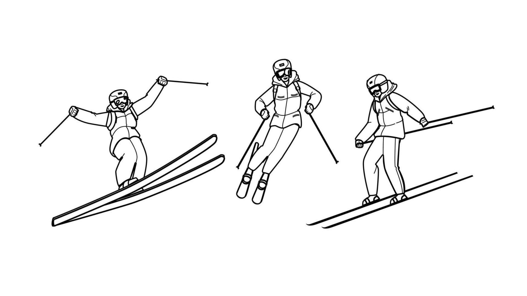skiing snow winter vector