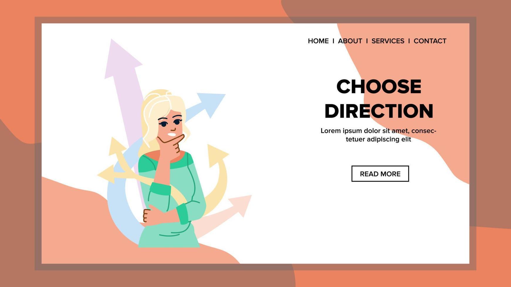 choose direction woman vector