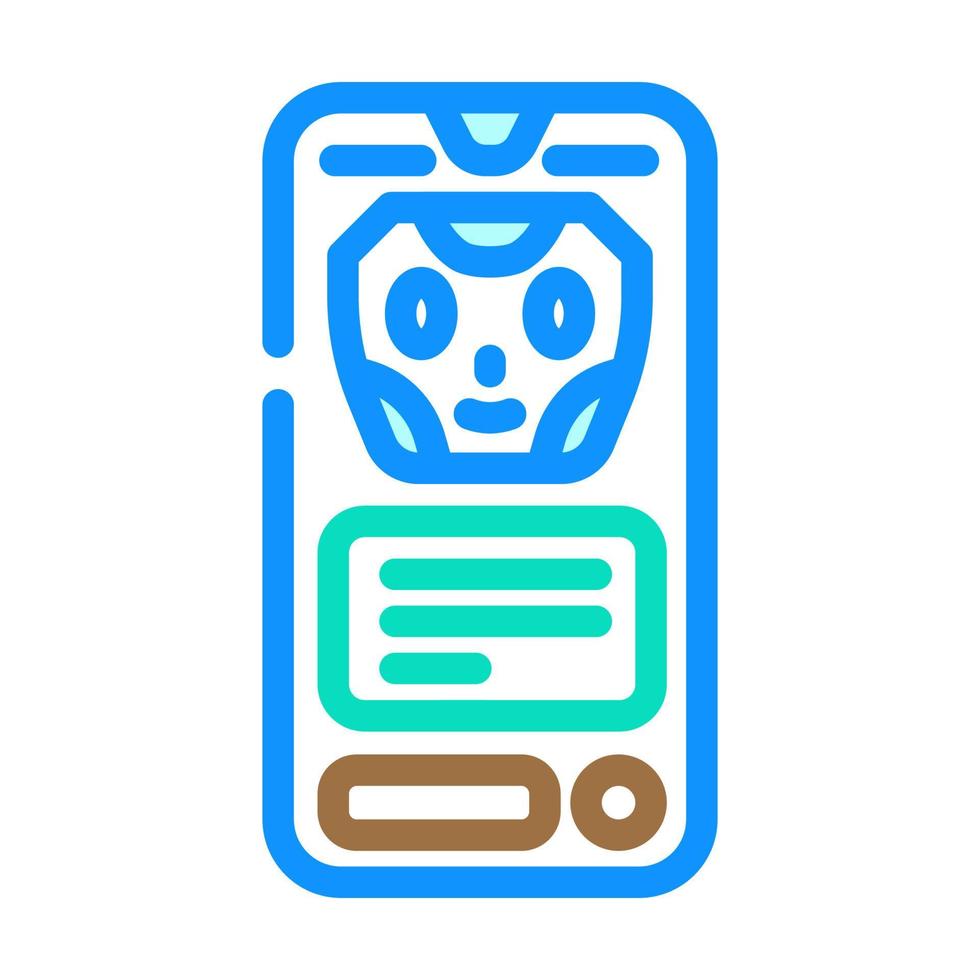 message chat bot color icon vector illustration