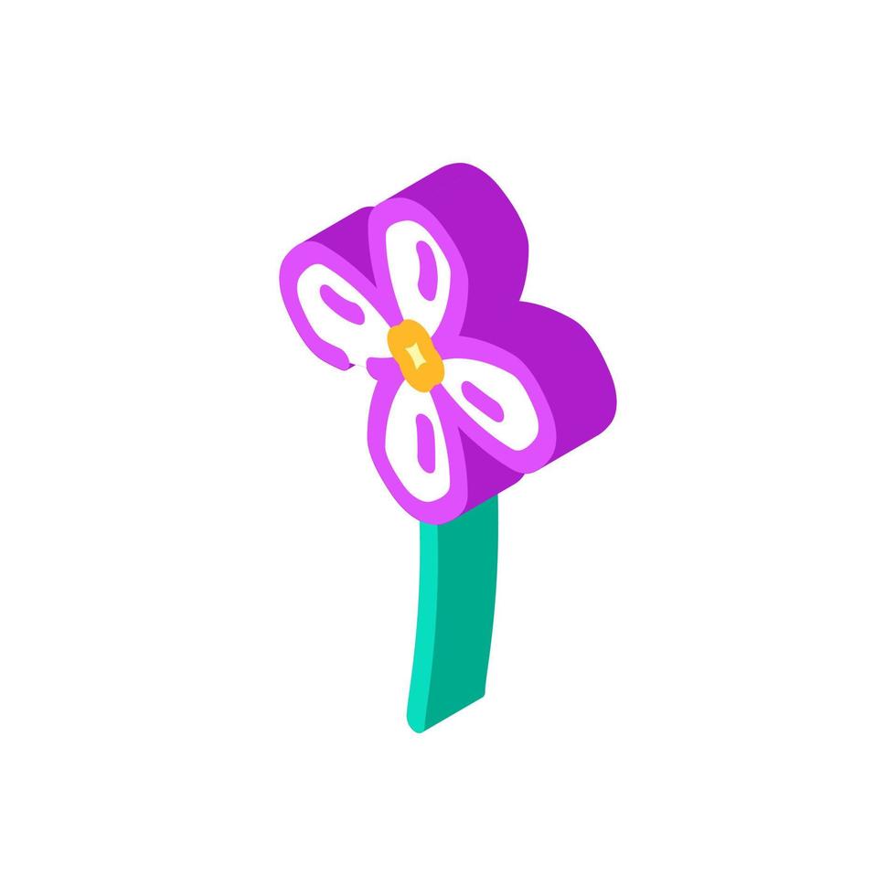 lila flor primavera isométrica icono vector ilustración