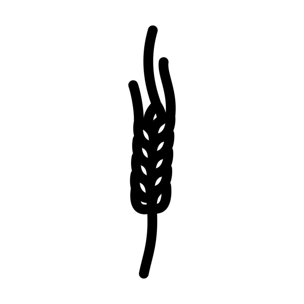 spikelet yellow wheat line icon vector illustration