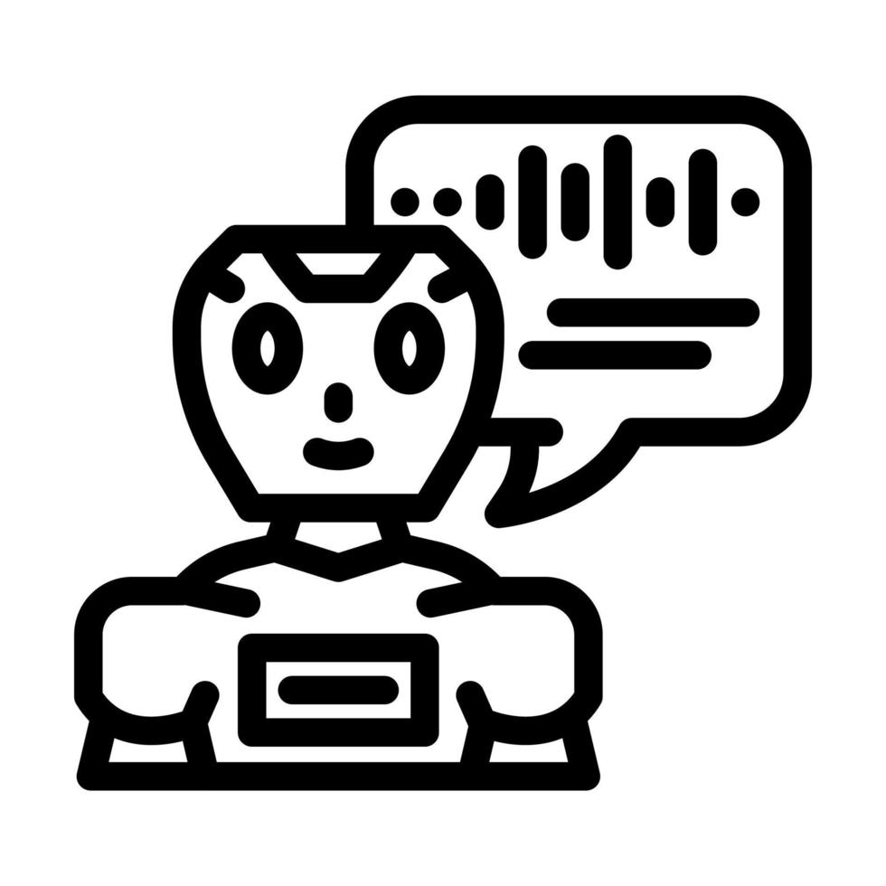 speech chat bot line icon vector illustration