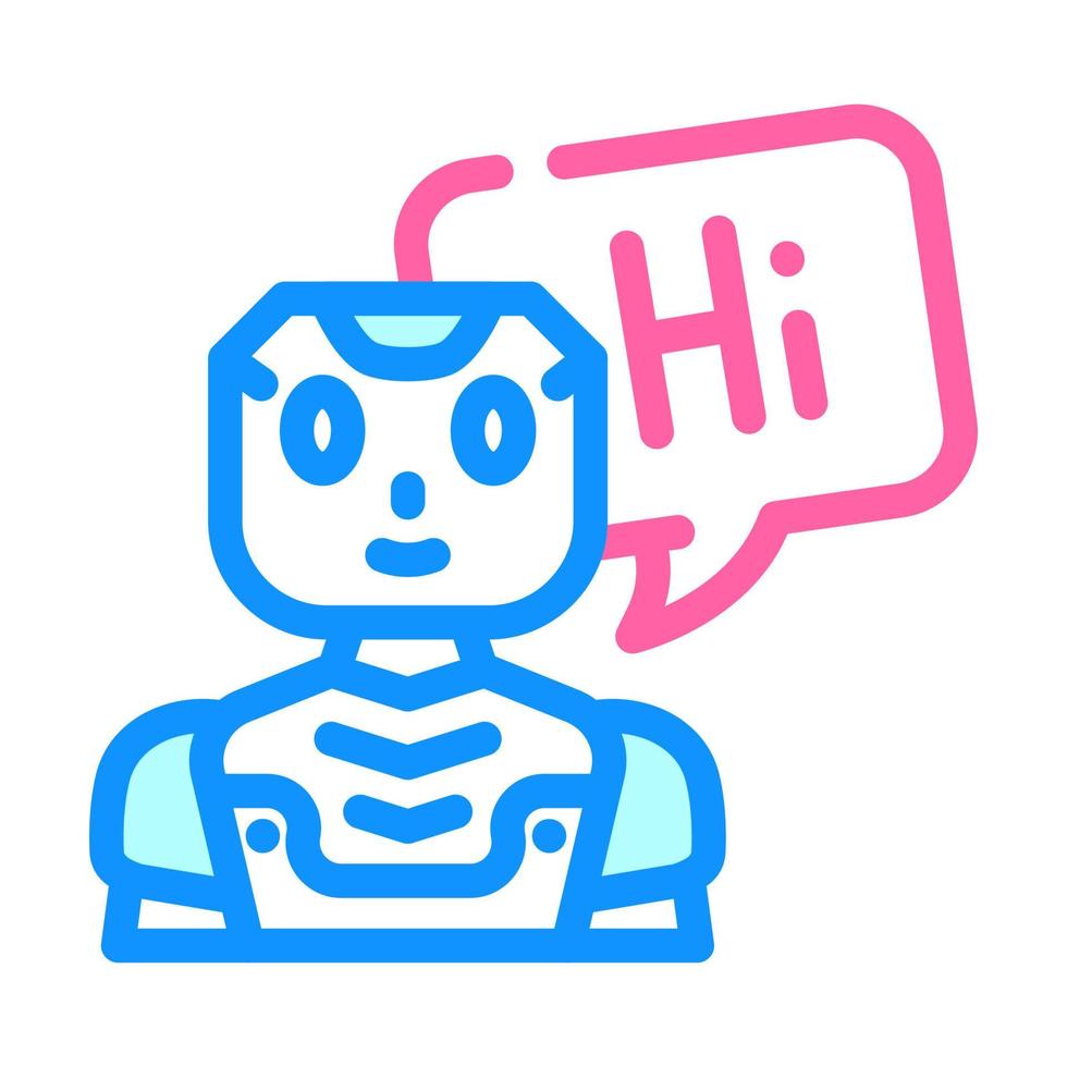 assistant chat bot color icon vector illustration