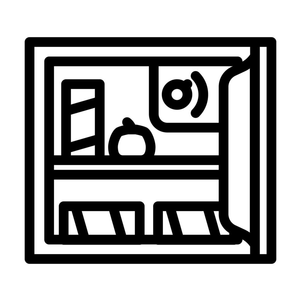 mini fridge garage tool line icon vector illustration