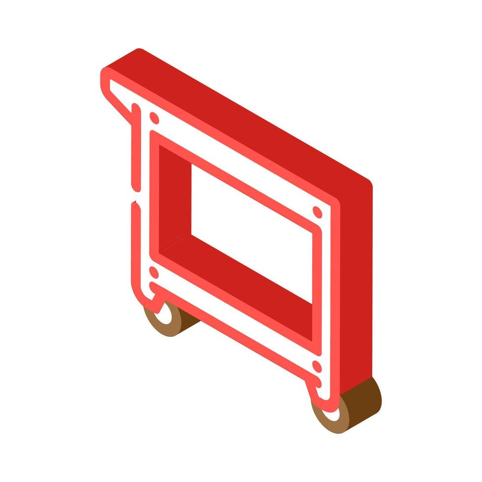 utility cart garage tool isometric icon vector illustration