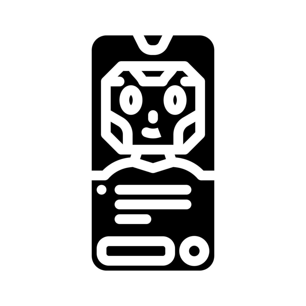 message chat bot glyph icon vector illustration