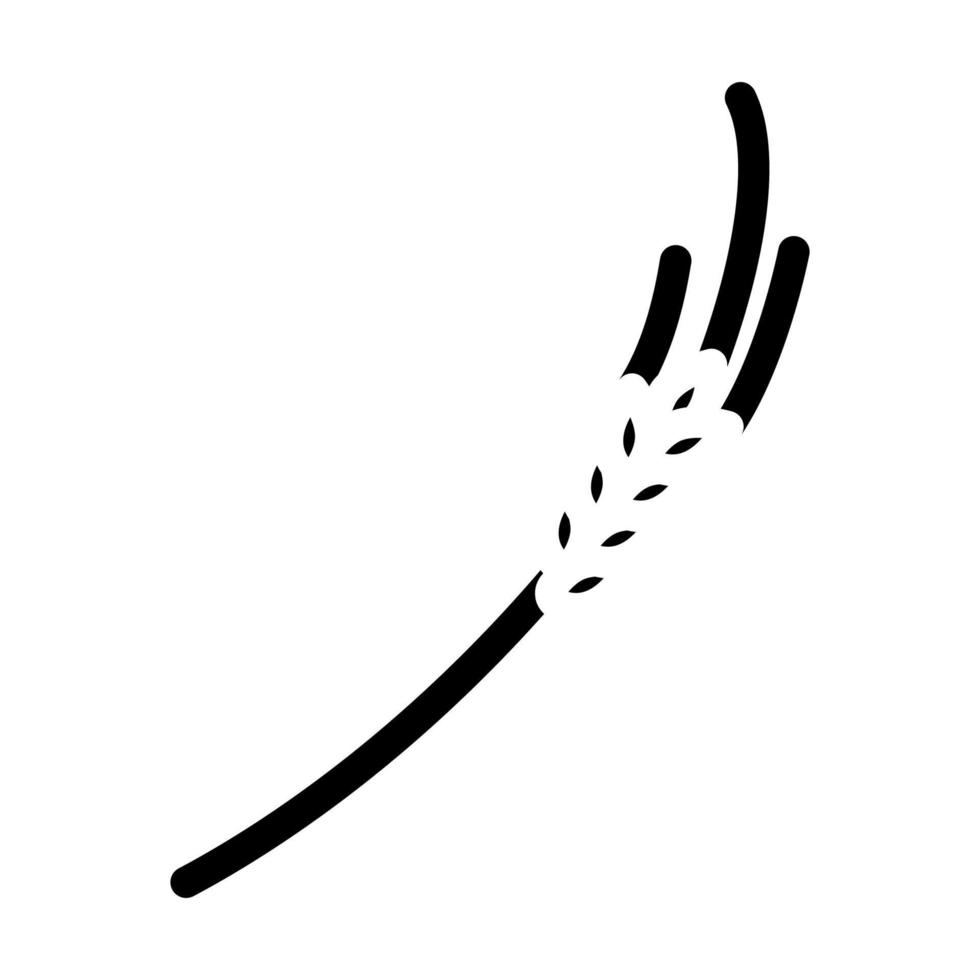 spikelets ripe wheat glyph icon vector illustration
