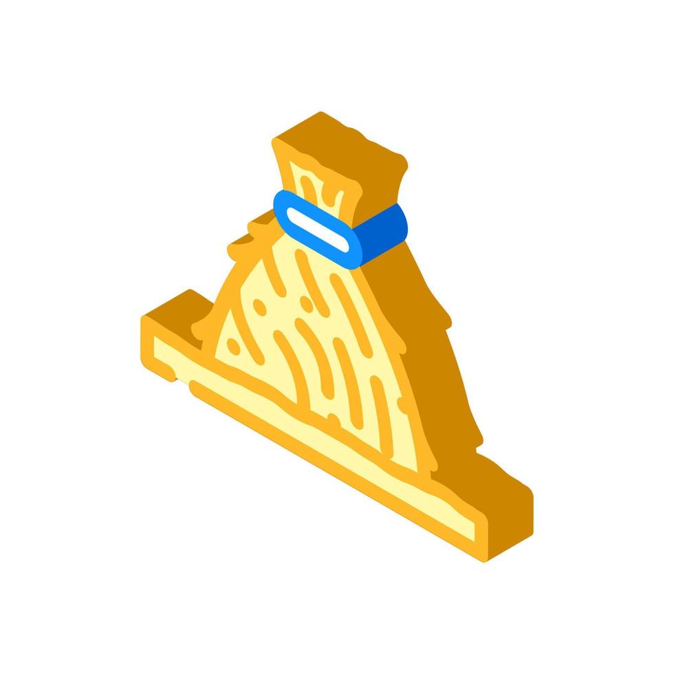 large sheaf ears of wheat harvest isometric icon vector illustration