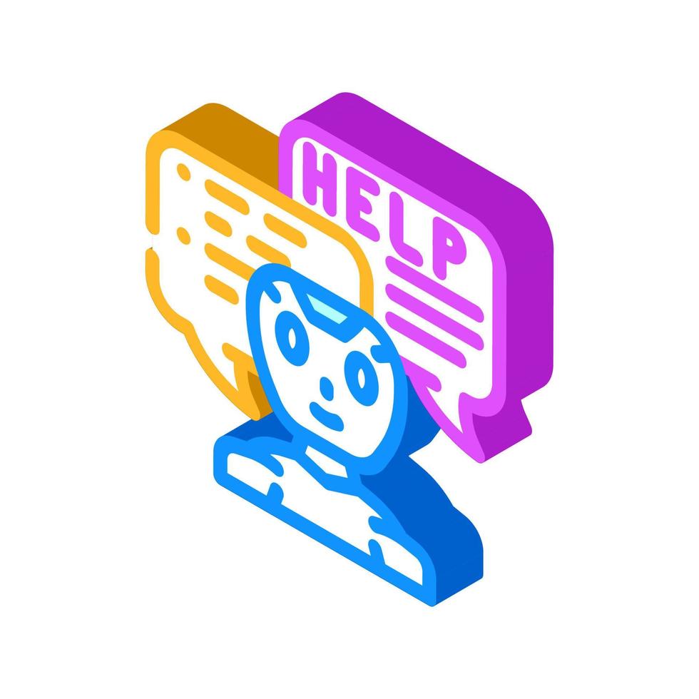 help chat bot isometric icon vector illustration