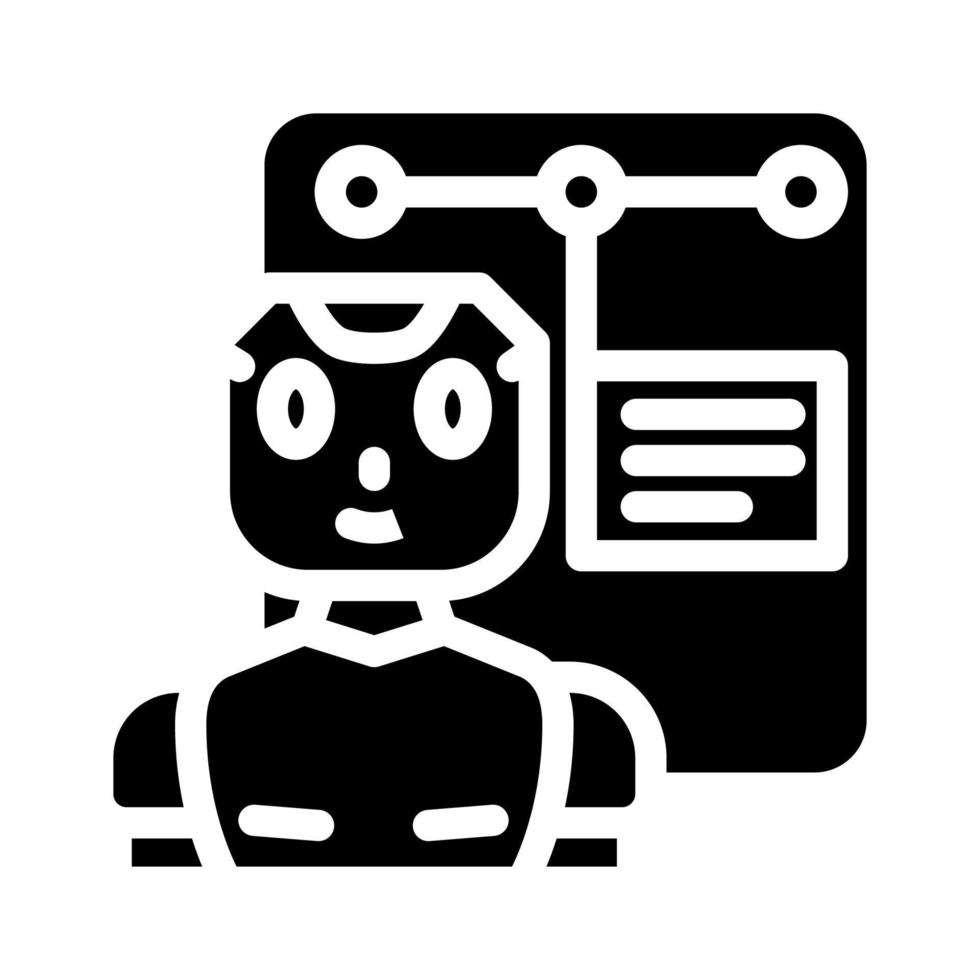 support chat bot glyph icon vector illustration