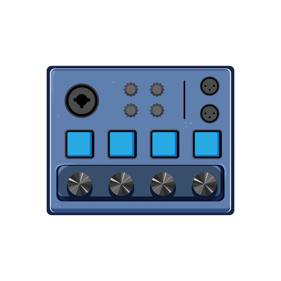 electronic audio mixer cartoon vector illustration