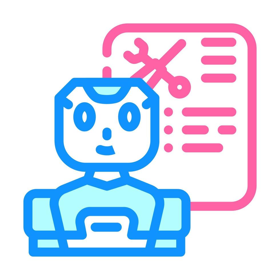 service chat bot color icon vector illustration