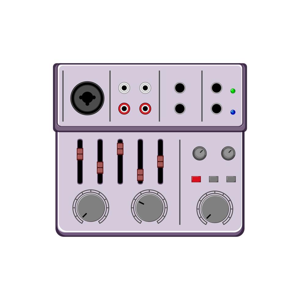 mixing audio mixer cartoon vector illustration