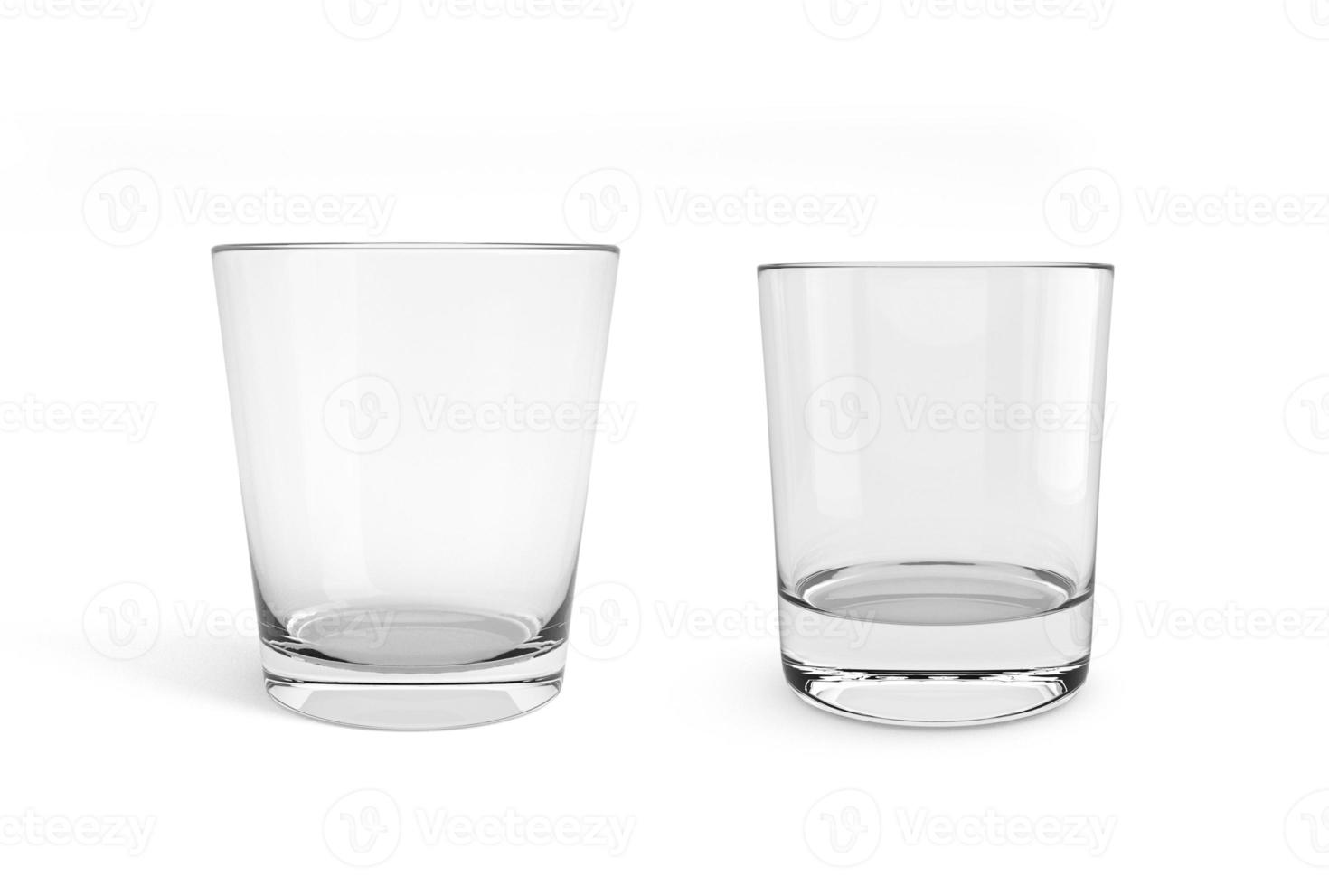 Empty glass on white background. 3d render photo