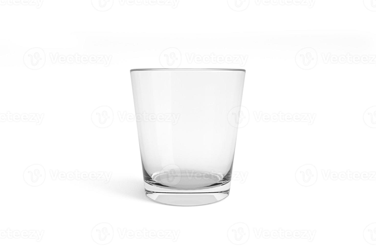 Empty and clean whiskey glass isolated on white background. 3d render photo