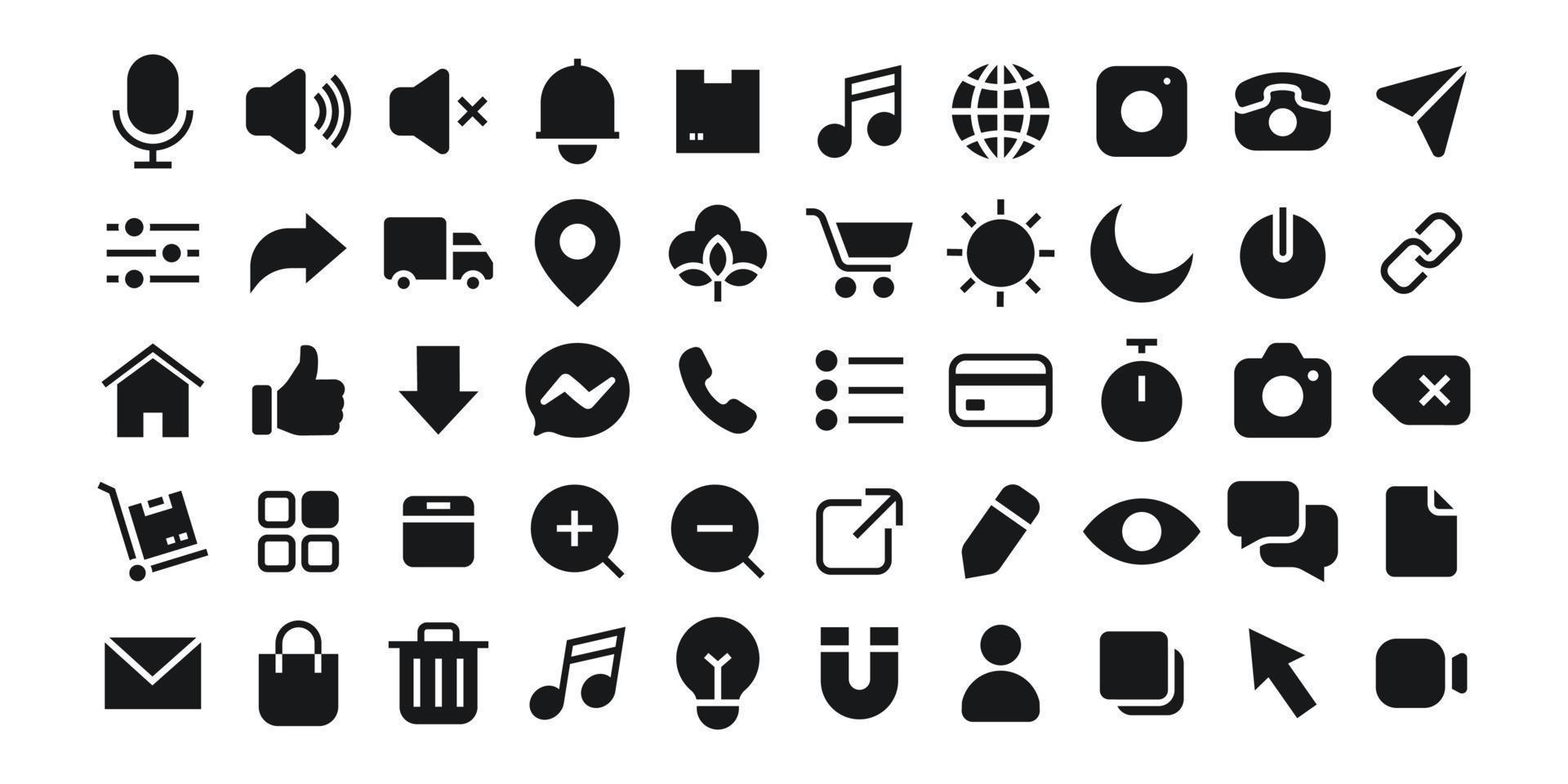 Simple Minimalist Different Social Media and Marketing Vector Signs. Big Icon set