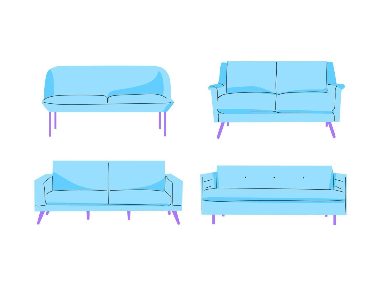 vector ilustración de un conjunto de sillas con un minimalista diseño