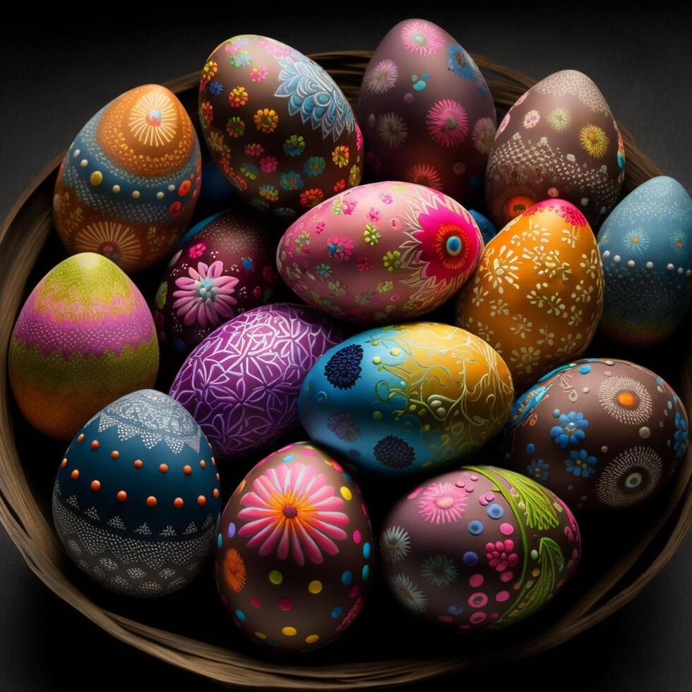 Decorative Colorful Easter eggs images for Easter day photo