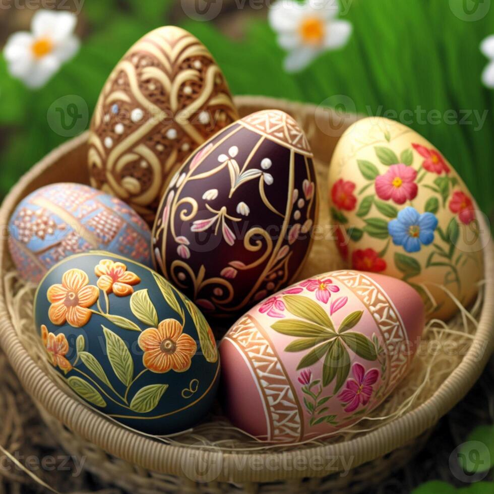 Decorative Colorful Easter eggs images for Easter day photo