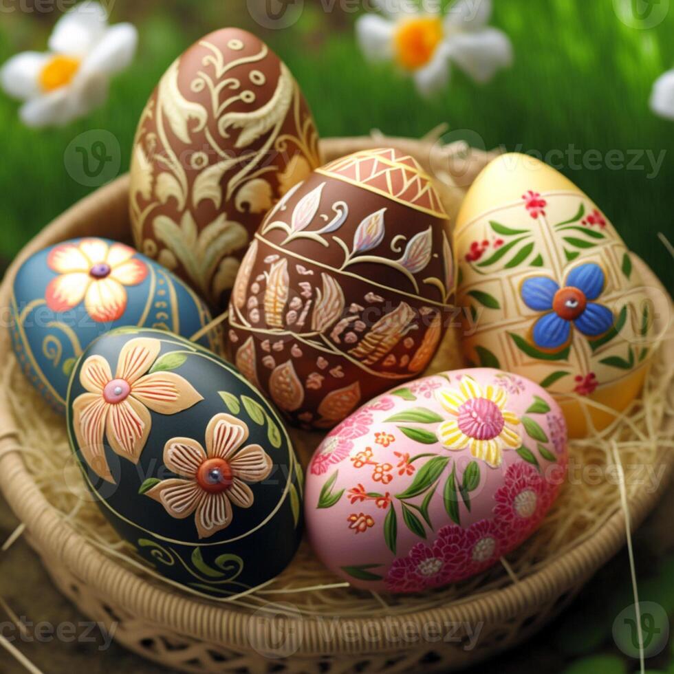 Decorative Colorful Easter eggs images for Easter day photo