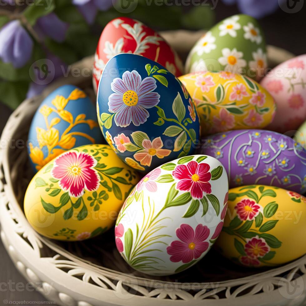 Decorative Colorful Easter eggs images for Easter day photo