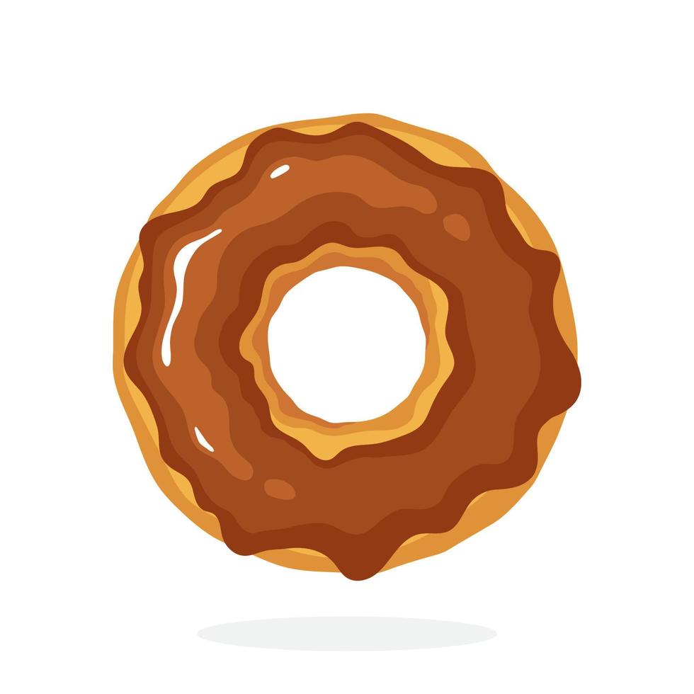 Donut with chocolate glaze vector