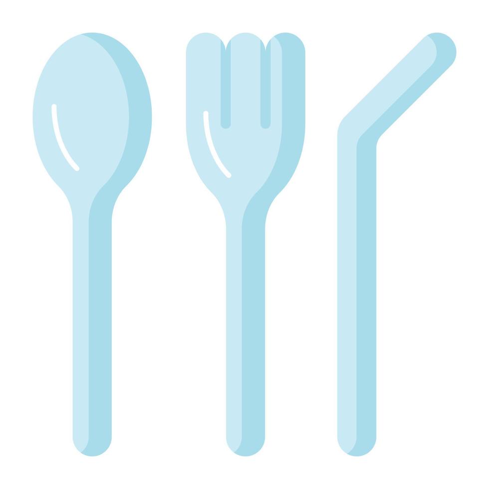 Reusable utensils vector design in modern style, isolated on white background