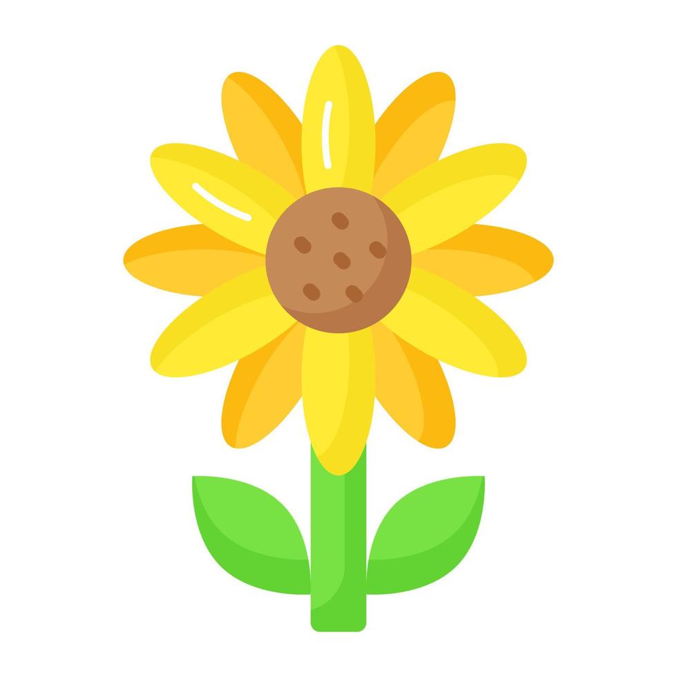 un hermosamente diseñado vector de girasol, un atractivo icono de girasol