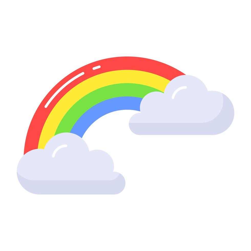 un hermosamente diseñado vector de arco iris en moderno estilo, un meteorológico fenómeno icono, descargar esta prima icono