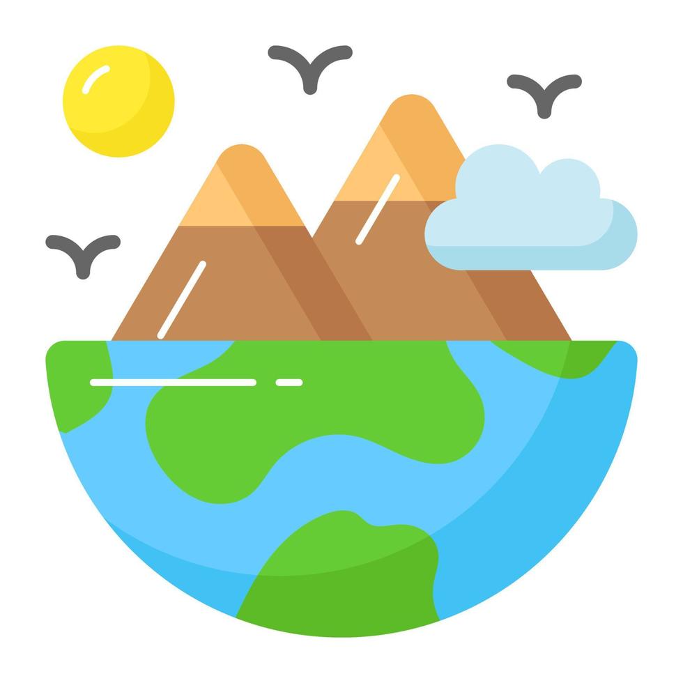 Ecology vector design in modern and trendy style, green earth planted concept, icon of world ecology