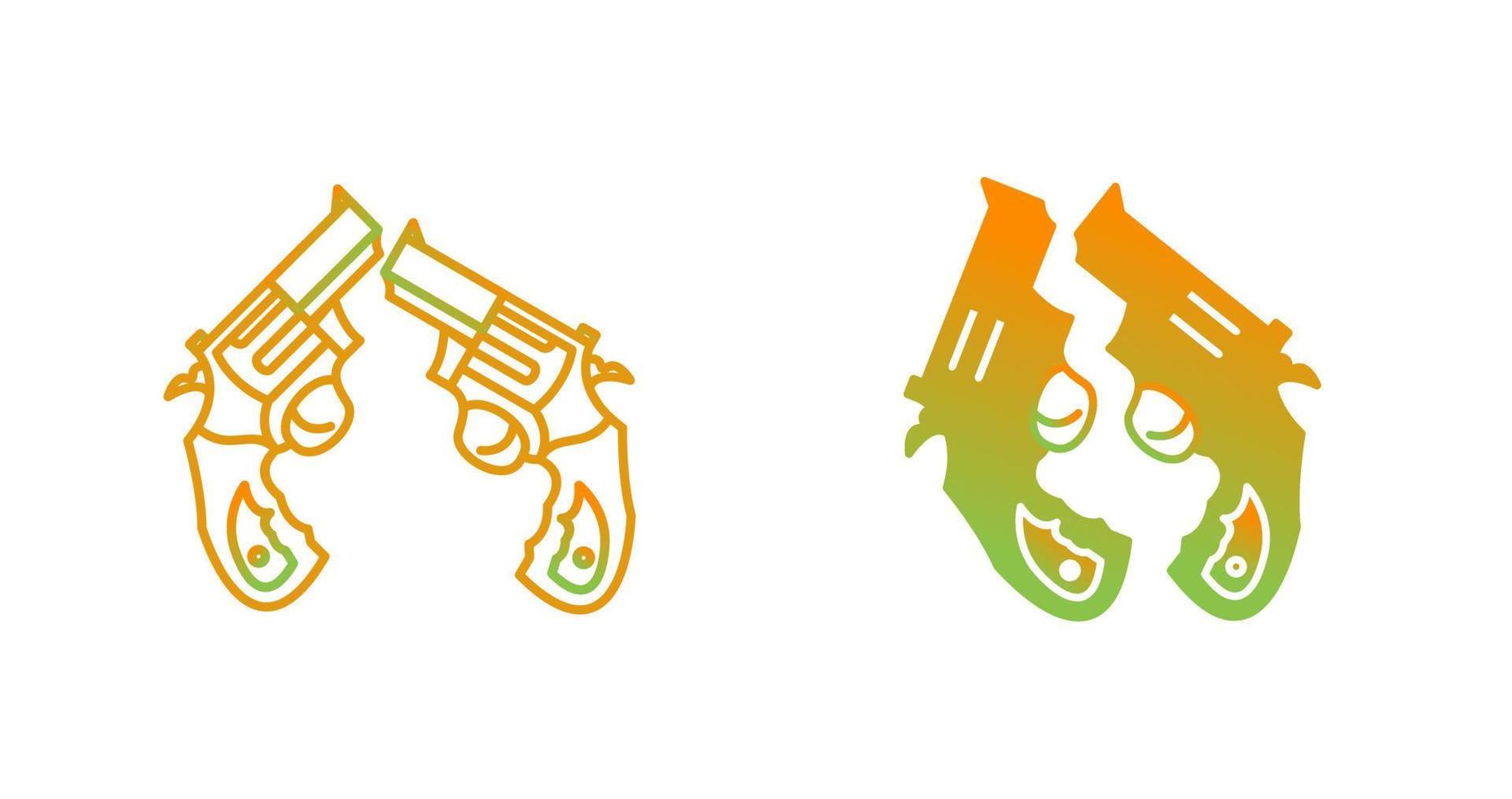 Two Guns Vector Icon