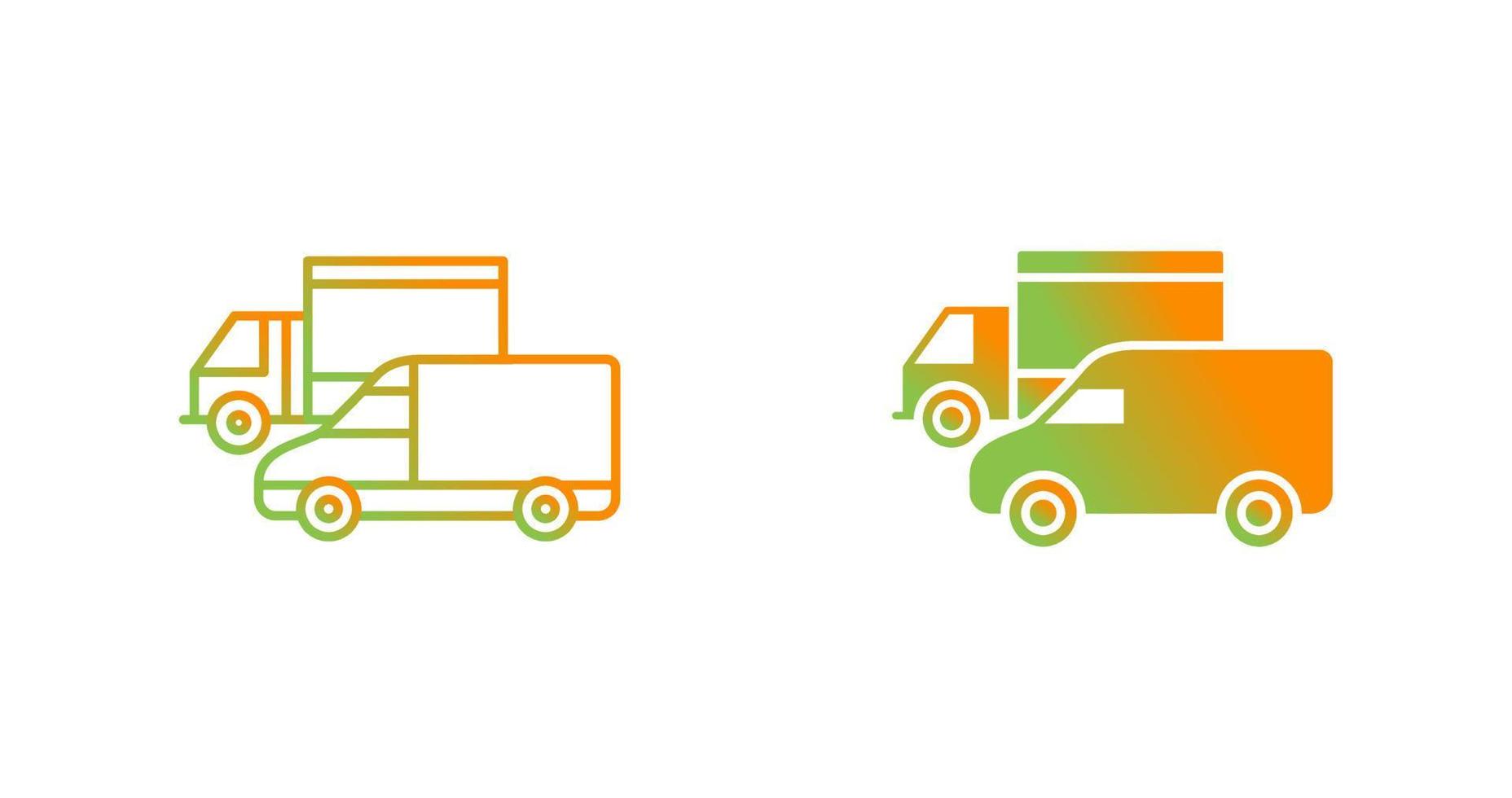 Parked Trucks Vector Icon