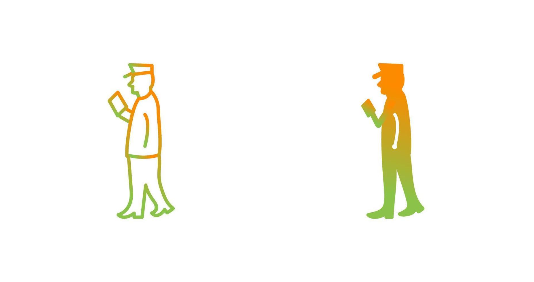 Guard Checking Passport Vector Icon