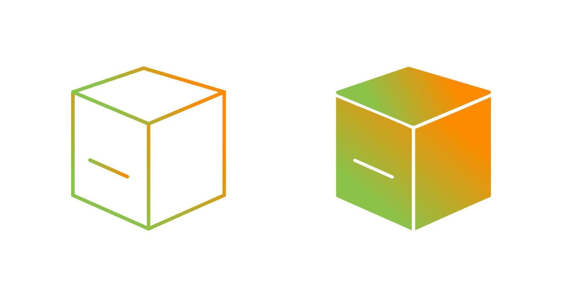 icono de vector de cubo