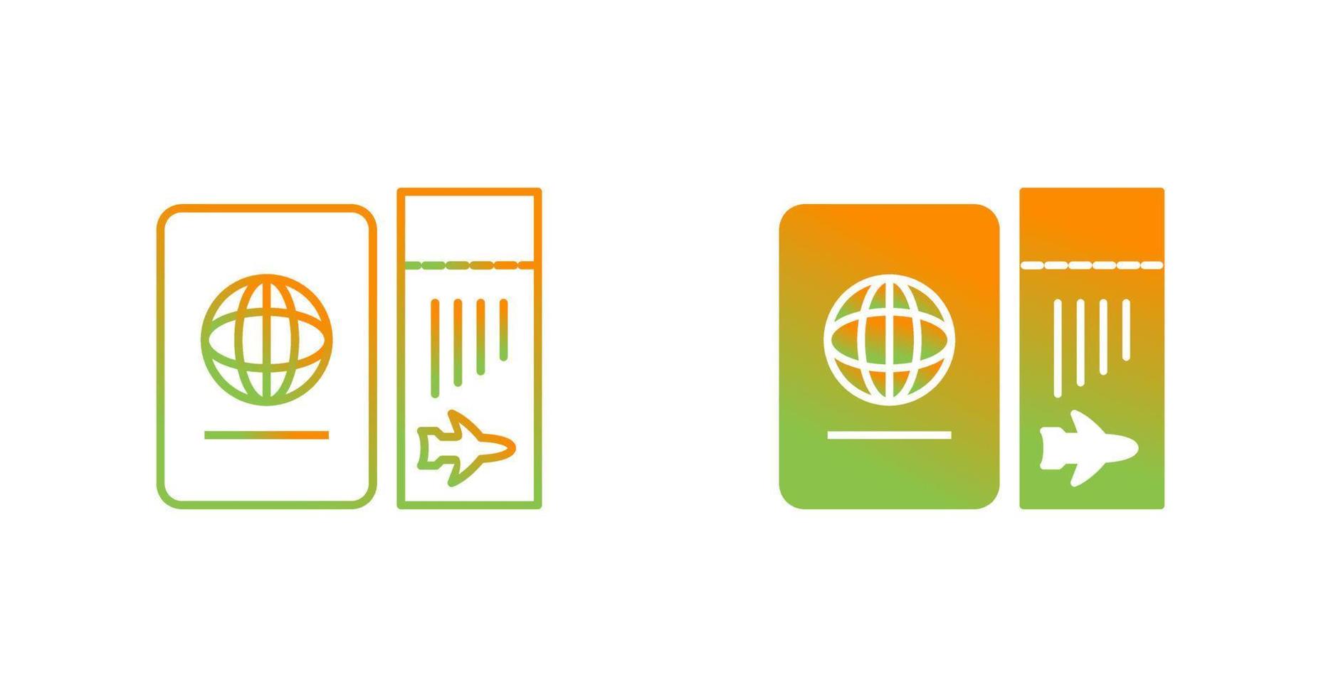 Ticket and Passport Vector Icon