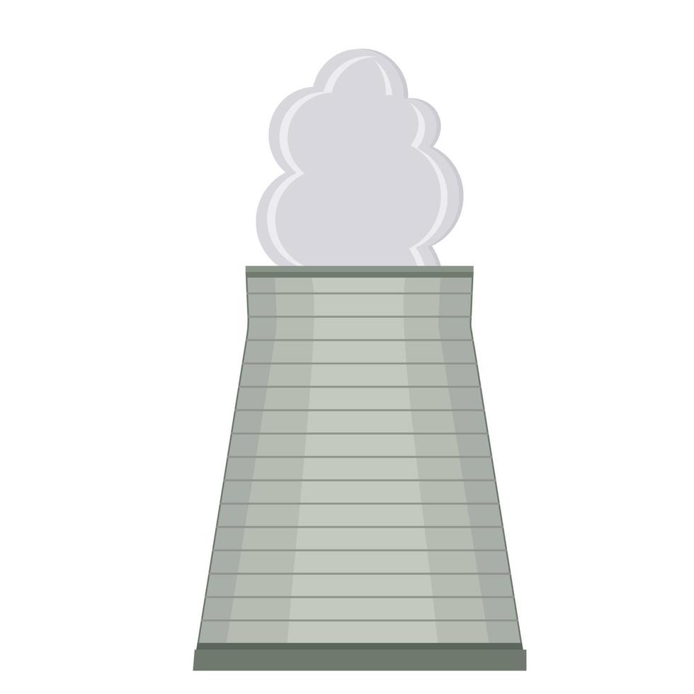 Industrial industrial chimney, flue pipes with toxic air, vector isolated illustration