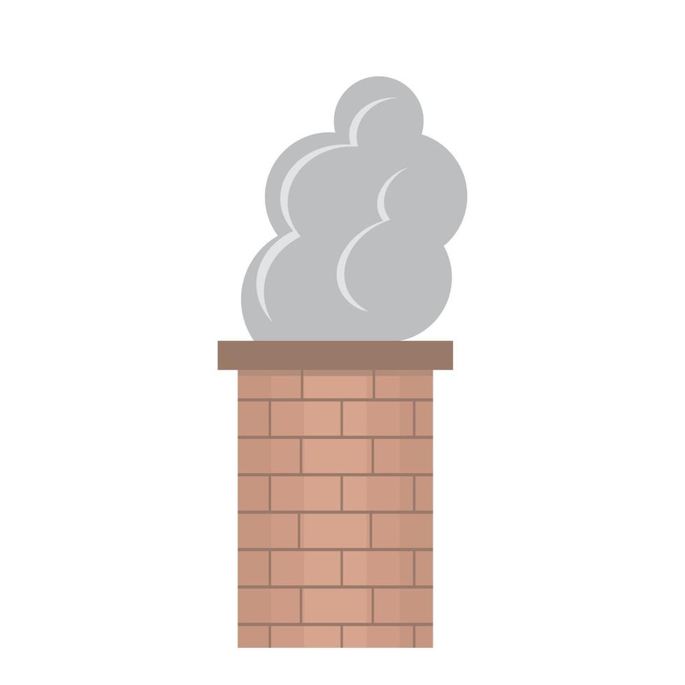 Industrial industrial chimney, flue pipes with toxic air, vector isolated illustration