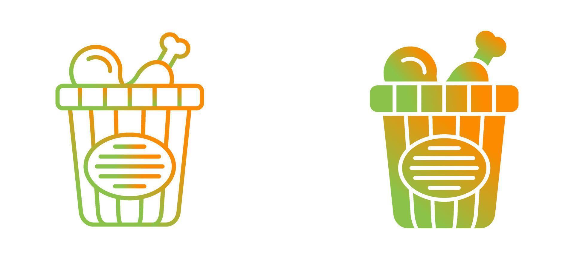 Chicken Bucket Vector Icon
