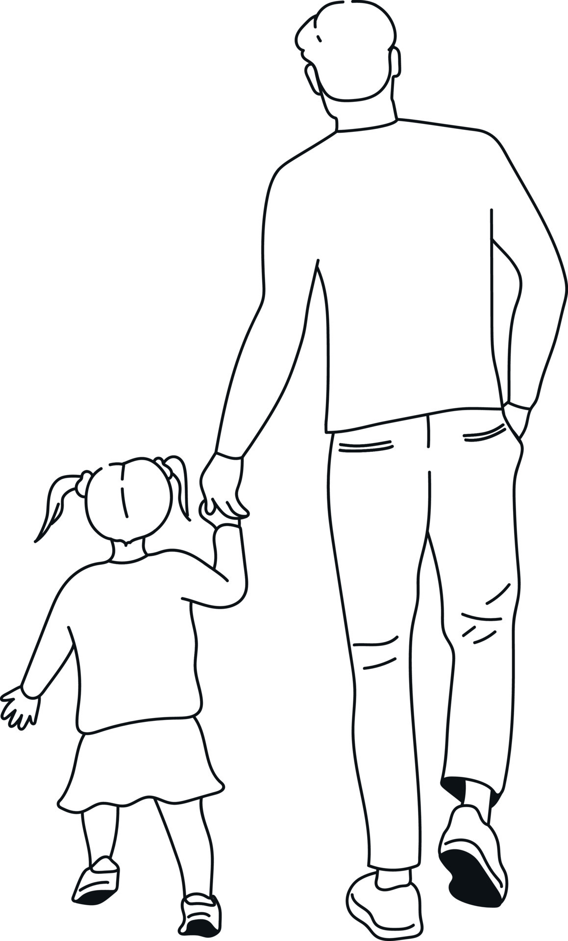 Kid father daughter drawing Royalty Free Vector Image-saigonsouth.com.vn