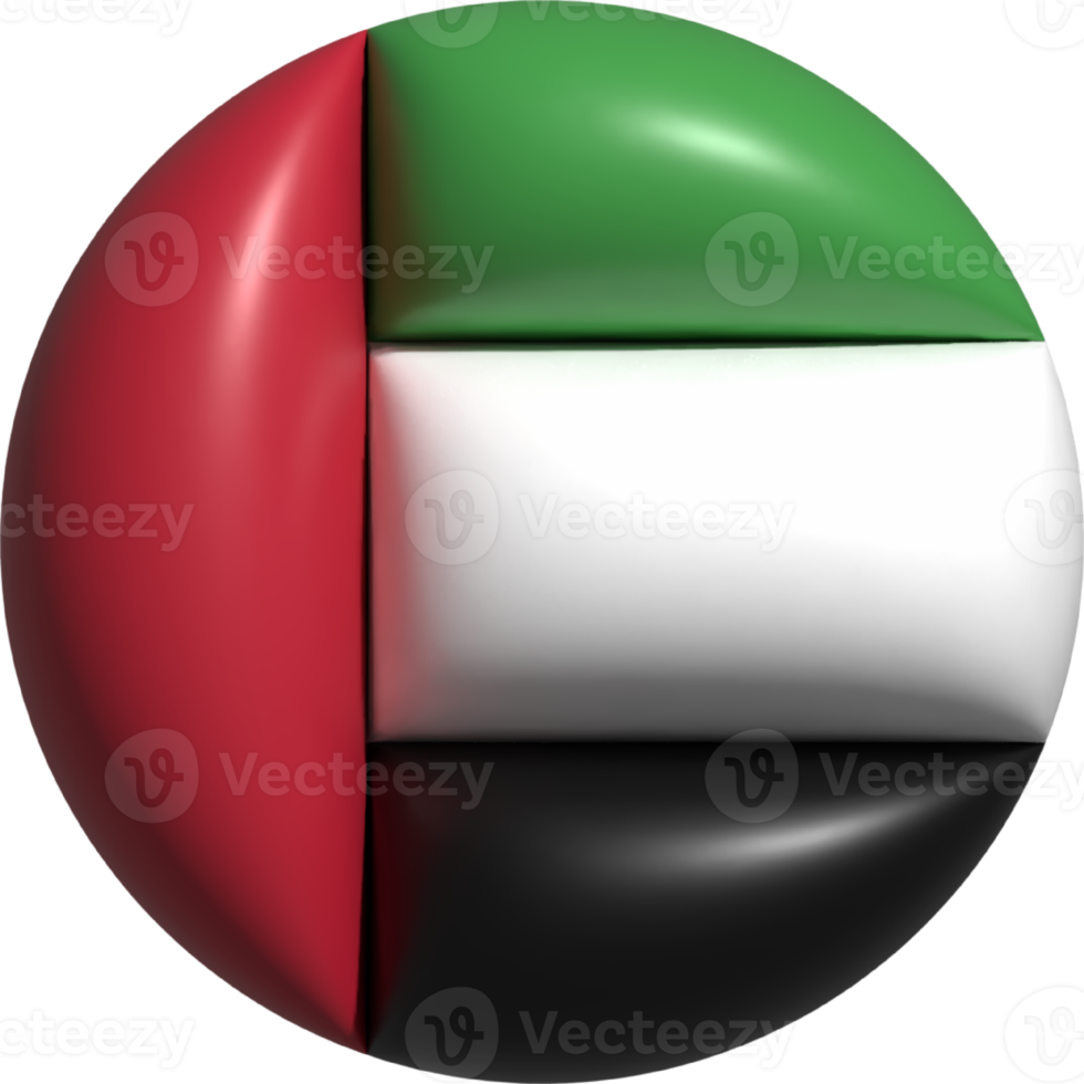 unito arabo Emirates bandiera cerchio 3d. png