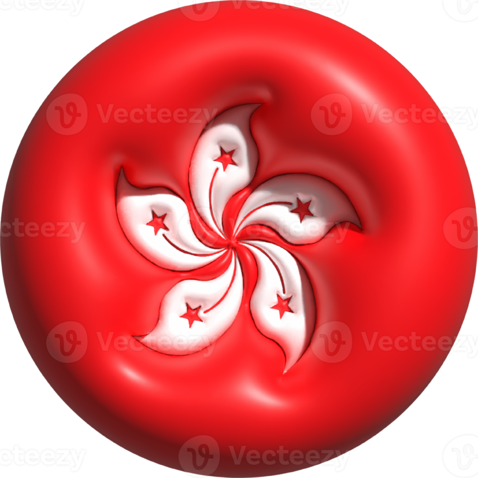 Hong Kong flag circle 3D. 22501519 PNG
