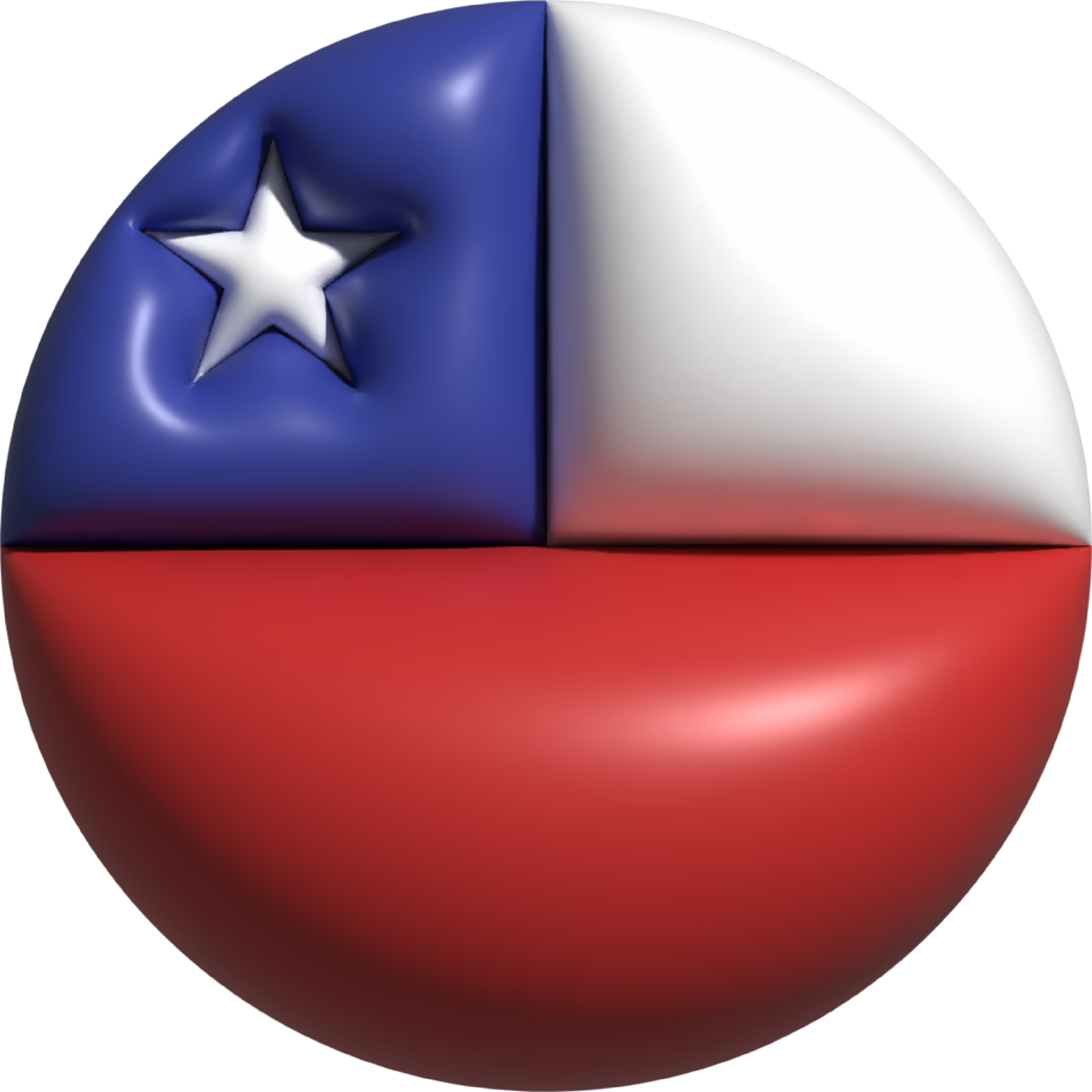 Chile flag circle 3D. 22501545 PNG