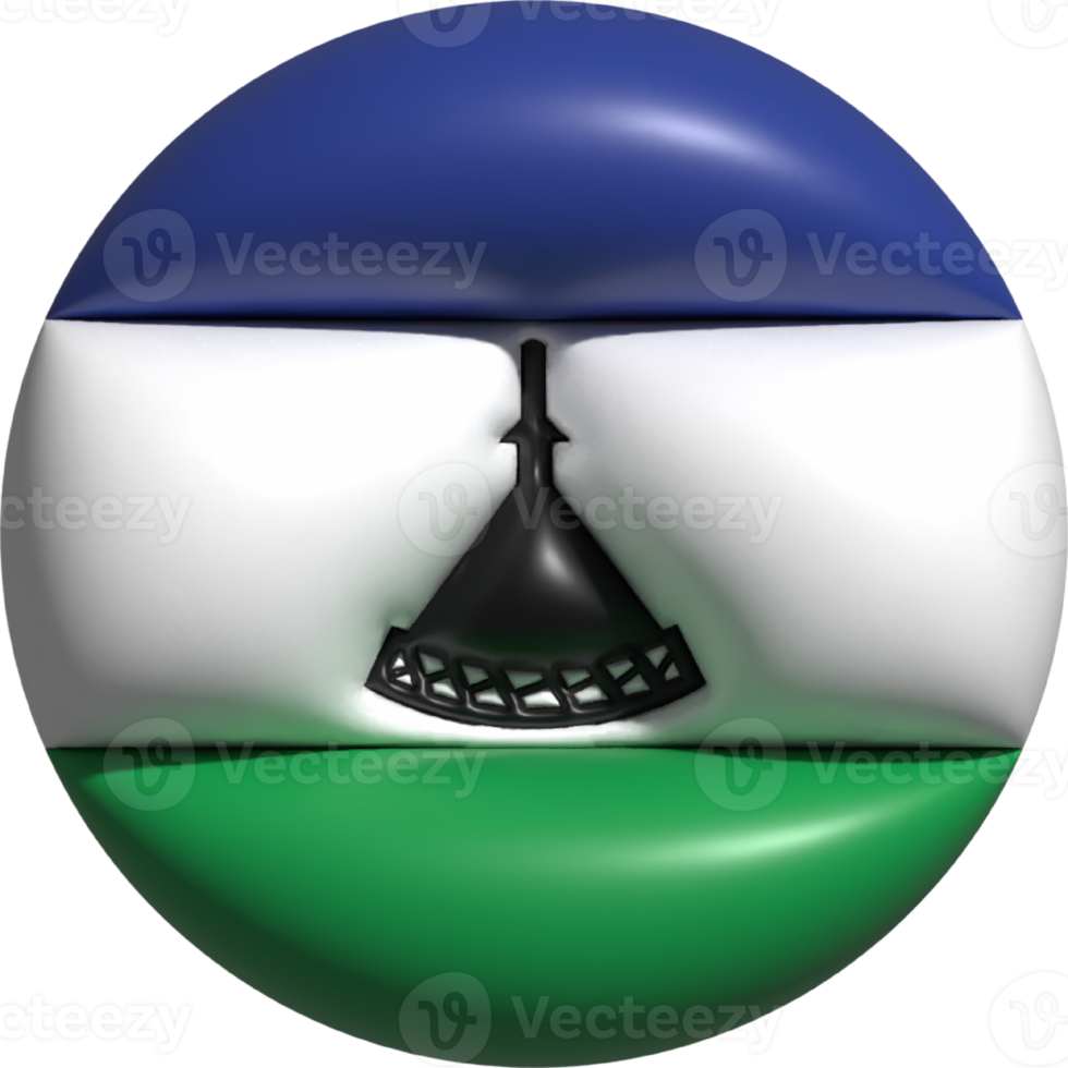 Lesotho Flagge Kreis 3d. png