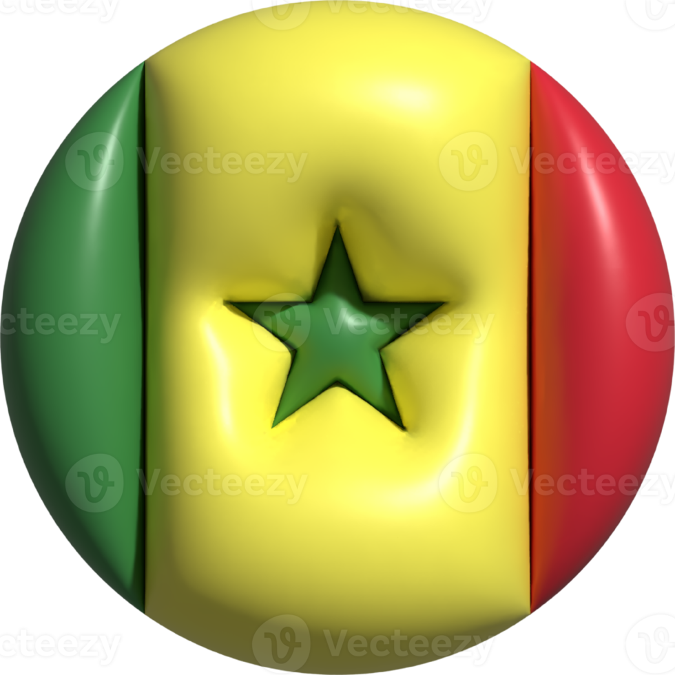 Senegal flag circle 3D. png